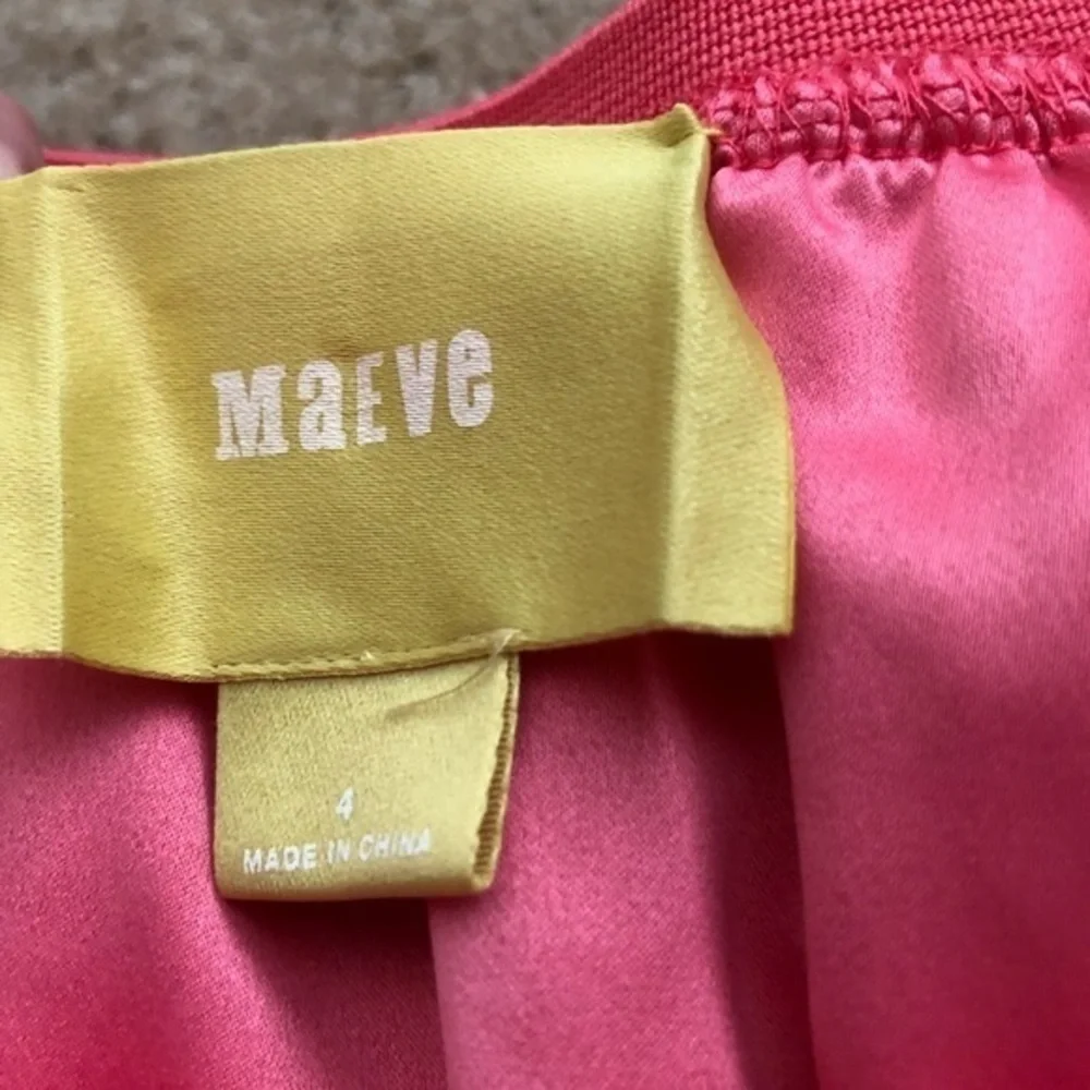 Anthropologie Maeve Coral Skirt Striped Mesh Midi Style Wedding guest
